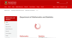 Desktop Screenshot of math.waikato.ac.nz