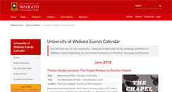 Desktop Screenshot of events.waikato.ac.nz