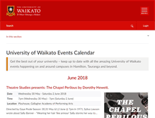 Tablet Screenshot of events.waikato.ac.nz