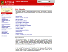 Tablet Screenshot of calendar2006.waikato.ac.nz